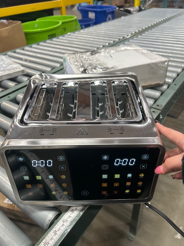 Photo 1 of *** SEE THE PHOTOS AND NOTES ****Yabano 4-Slice Toaster with Smart Touch Control, 6 Shade Levels & 6 Bread Settings, Extra Wide Slot for Bagels/English Muffins, Compact Design with Removable Crumb Tray