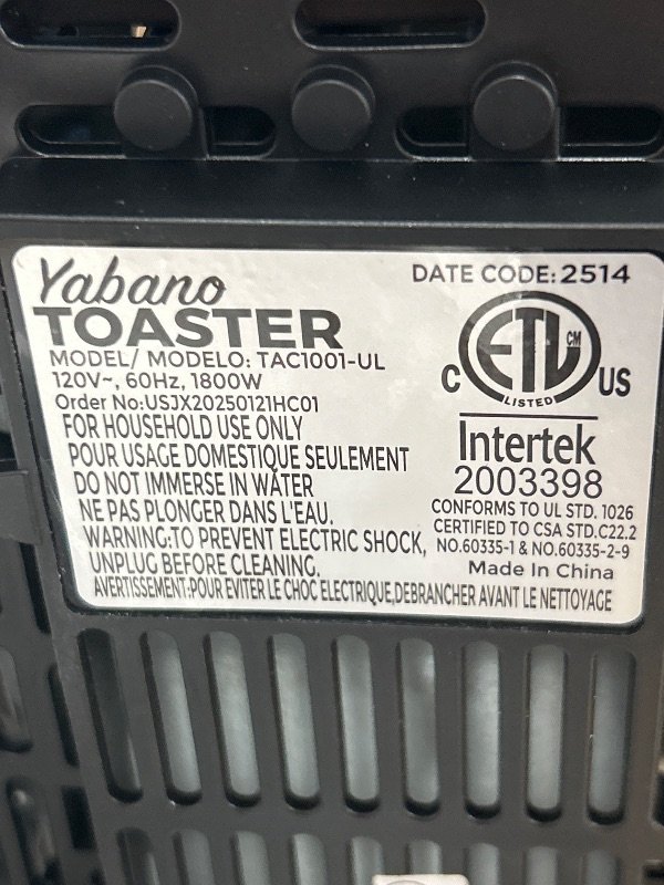 Photo 1 of *** SEE THE PHOTOS AND NOTES ****Yabano 4-Slice Toaster with Smart Touch Control, 6 Shade Levels & 6 Bread Settings, Extra Wide Slot for Bagels/English Muffins, Compact Design with Removable Crumb Tray