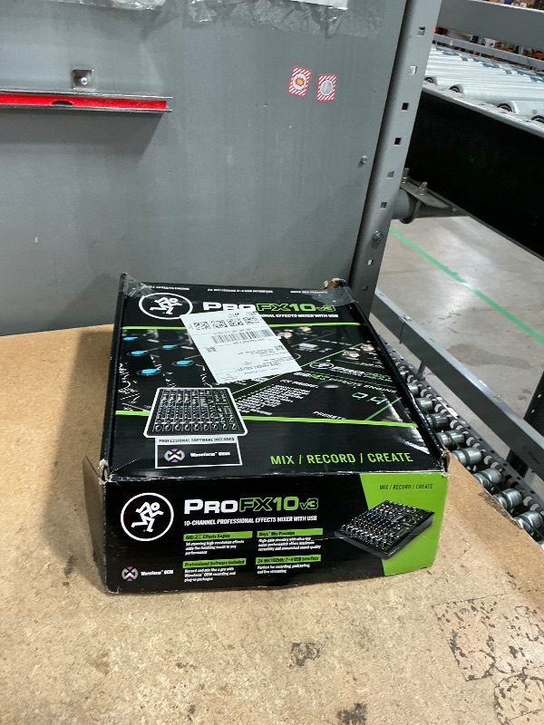 Photo 1 of *NO POWER SUPPLY* Mackie ProFX10v3 10-Channel Professional Analog Mixer with USB, Onyx Mic Preamps and GigFX Effects Engine