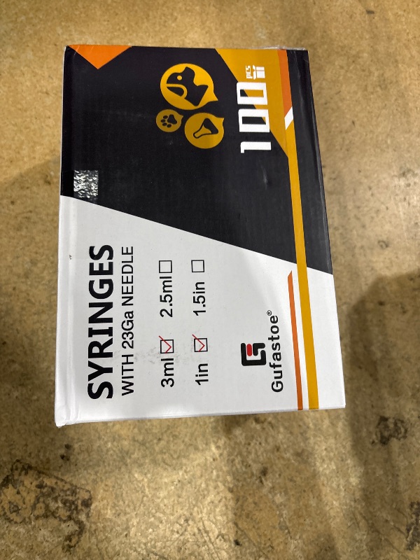 Photo 1 of 100Pack 3ml/cc with 23 G Safety Luer-Slip Individually Wrapped