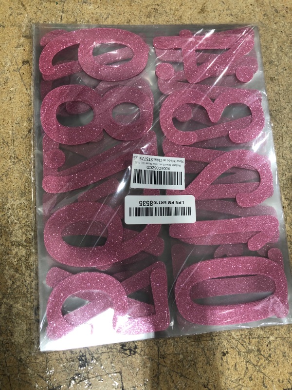 Photo 1 of 264 PCS Bulletin Board Letters 4 Inch Letter Stickers Large Glitter Alphabet Number Stickers Self Adhesive Letters Sticker for Poster Bulletin Board Classroom Mailbox Craft Party Decor (20, Pink)