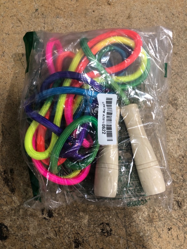 Photo 1 of 16 FT Long Jump Rope for Kids, 1 Pack Double Dutch Skipping Rope with Wooden Handle, Multiplayer Rainbow Jumping Rope for Outdoor Fun, School Sport, Party Game