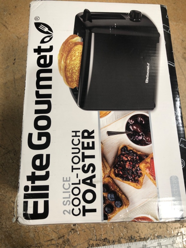 Photo 1 of *USED*Elite Gourmet ECT1027B Cool Touch Toaster with 6 Temperature Settings & Extra Wide 1.25" Slots for Bagels, Waffles, Specialty Breads, Puff Pastry, Snacks, ETL Certified, 2 Slices, Black