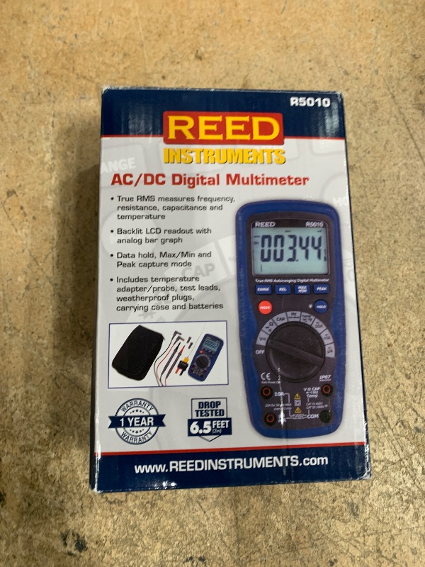 Photo 1 of **PARTS ONLY** **NONFUNCTIONAL** REED Instruments R5010 True RMS Waterproof Digital Multimeter, Blue/Black