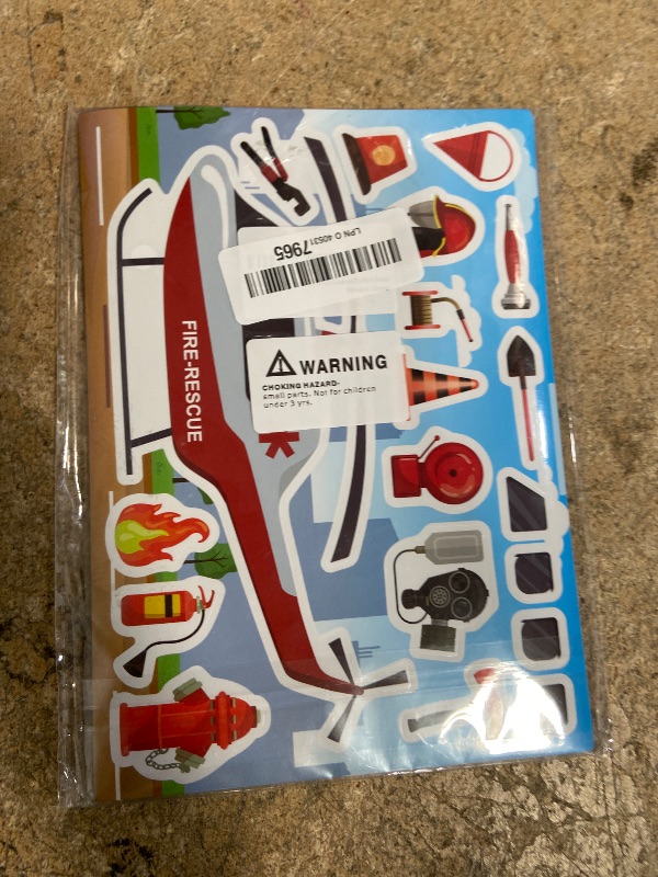 Photo 1 of 24 Sheets Truck Stickers for Kids, Make a face Sticker, Make Your Own Fire Truck Stickers with 8 Designs Fire Themed Truck for Kindergarten Birthday Gift Classroom Fire Party Favors