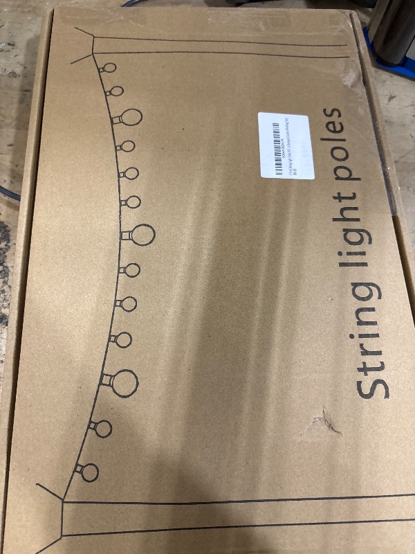 Photo 1 of 2 Pack String Light Poles,10 Ft Metal Poles with Fork for Outdoor String Lights,Outdoor Light Poles with Fork,Poles/Post/Stand for Outside,Patio,Deck,Backyard,Garden Wedding,Party