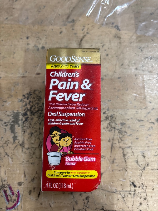 Photo 1 of  *** EXP DECEMBER 2025***GoodSense Children's Pain Reliever Liquid, Bubble Gum Flavor, Acetaminophen 160 mg/5 mL, Effective Pain Relief/Fever Reducer for Kids Ages 2-11, 4 Oz