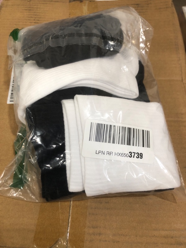 Photo 1 of +MD Cotton Compression Socks for Women & Men Circulation 6 Pairs 15-20mmHg Knee High Support Socks Moisture Wicking for Athletic Running Cycling 3Black/3White 10-13