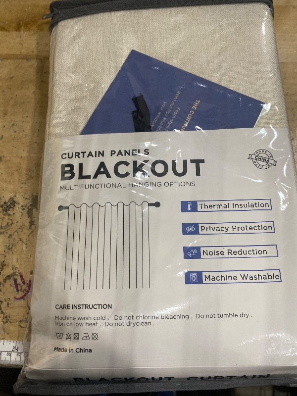 Photo 1 of 100% Blackout Shield Linen Blackout Curtains for Bedroom 84 Inches Long, Back Tab/Rod Pocket Living Room Drapes, Thermal Insulated Blackout Curtains 2 Panels Set, 50" W x 84" L, Cream