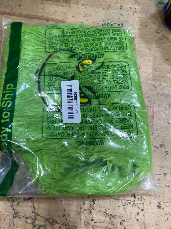 Photo 1 of **PARTIAL SET/ONE STOCKING ONLY**Pawliss Spirit Christmas Stockings: 4PC 18 Inch Faux Plush Fur Christmas Stocking Embroidered with Green Elf Face, Lush Green Fuzzy Stocking, Soft Christmas Décor Home Party Supplies