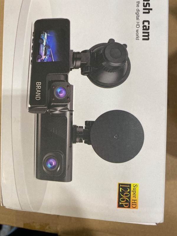 Photo 1 of 1080P Dual Dash Camera for Car Front and Inside Dashcam Car Security Video Recorder,170°Wide Angle Vehicle Cam,WDR,G-Sensor,2’’ IPS Screen,Loop Recording,Night Vision (Dual Dash Cam Without Card)