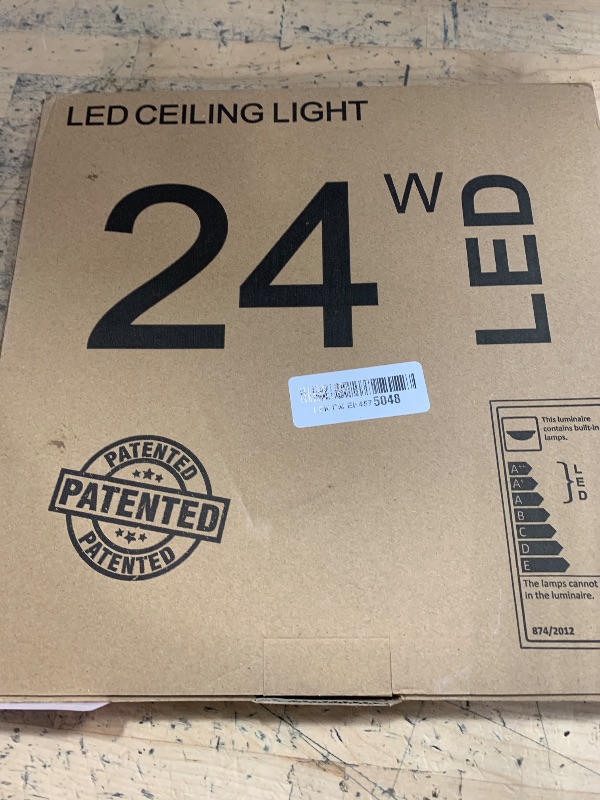 Photo 1 of 12 Inch LED Flush Mount Ceiling Light Fixture, 5000K Daylight White, 24W(240W Equivalent), 3200LM, Slim Modern Ceiling Lamp, Flat Round Ceiling Lighting for Bedroom Hallway Kitchen