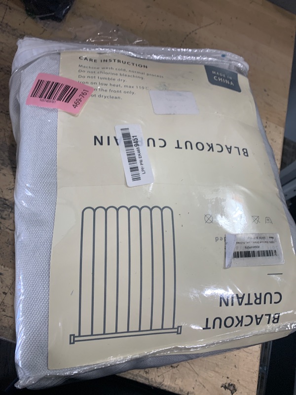 Photo 1 of 100% Blackout Shield Full Blackout Curtains for Bedroom 96 inch Length 2 Panels Set, Clip Rings/Rod Pocket Faux Linen Black Out Curtains for Living Room, Thermal Insulated, 50Wx96L, Oatmeal
