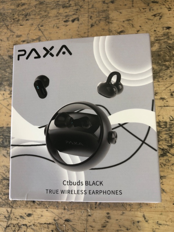 Photo 1 of 2 in 1 Clip on Open Ear Headphones Wireless Earbuds, 0 Delay Bluetooth 6.0, Ultra-Long 140H Play, Auto L-R Recognition Touch Control, Hybrid Noise Reduction for Work Fitness Daily Use, Ctbuds Black