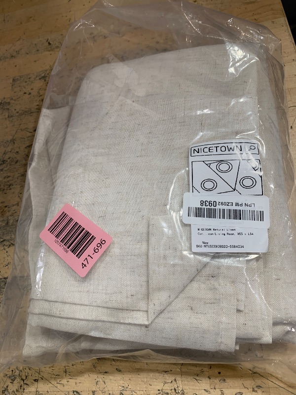 Photo 1 of (1 panel) NICETOWN Natural Linen Curtains 84 inch Long 2 Panels Set, Grommet Top Thick Linen Burlap Semi Sheer Vertical Drapes Privacy Assured with Light Filtering for Bedroom/Living Room, W55 x L84