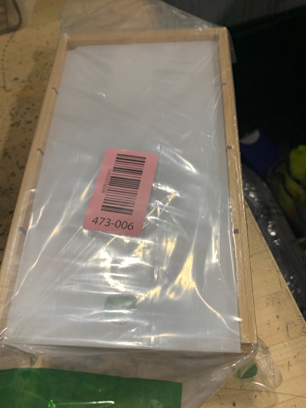 Photo 1 of 3"x5" Wood Index Card Holder with Dividers Bamboo Index Card Organizer Box Index Card Storage Case Card Catalog Box 4 Compartments for 300 Cards File Note Flash Card Holders 5.9"W x 10"D x 4"H