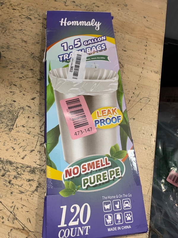 Photo 1 of 1.5 Gallon 120 pcs(1.5-1.6 Gal) Small Clear Trash Bags, Strong 1.5 Gallon 1.6 Gallon Garbage Bags, Bathroom Trash Can Bin Liners,Mini Bags Waste Basket Liner,Fit 6 Liter, 1.5-1.6 Gal (1.5C120)