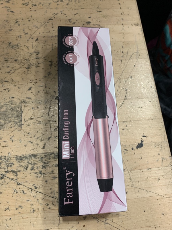 Photo 1 of 1 Inch Dual Voltage Ceramic Curling Iron with Keratin & Argan Oil, Mini Hair Curler, Travel Size with Storage Bag