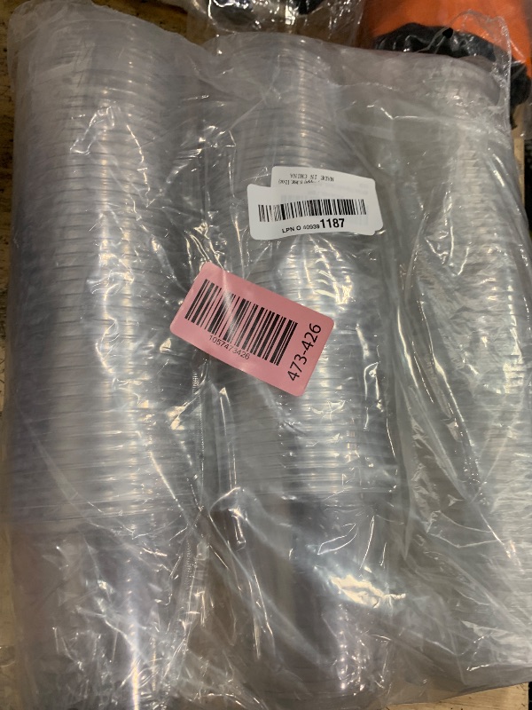 Photo 1 of 100 Sets Disposable Stemless Glasses With Strawless Sip Lids,PET Drinking Cups,Clear Plastic Coffee Cup for Iced Coffee, Smoothie, Cold Beverage, Drink Shop and Christmas Party Supply (Clear, 12 oz)