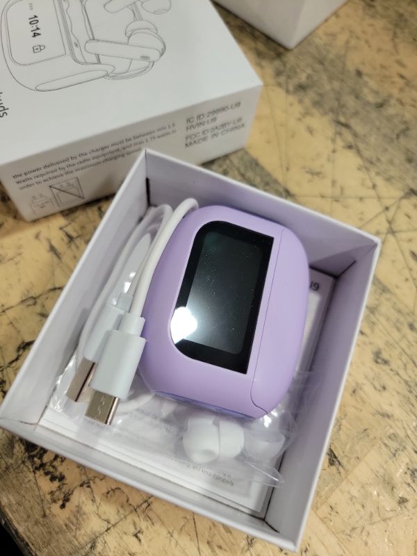Photo 1 of **ONE EARBUD ONLY** Wireless Earbuds, Bluetooth 5.4 Headphones with Multifunctional Touch Screen, 48H Bass Stereo Ear Buds with ANC/ENC Noise Cancelling/Transparency Mode, IPX7 Earphones with 5 EQ Modes, Purple