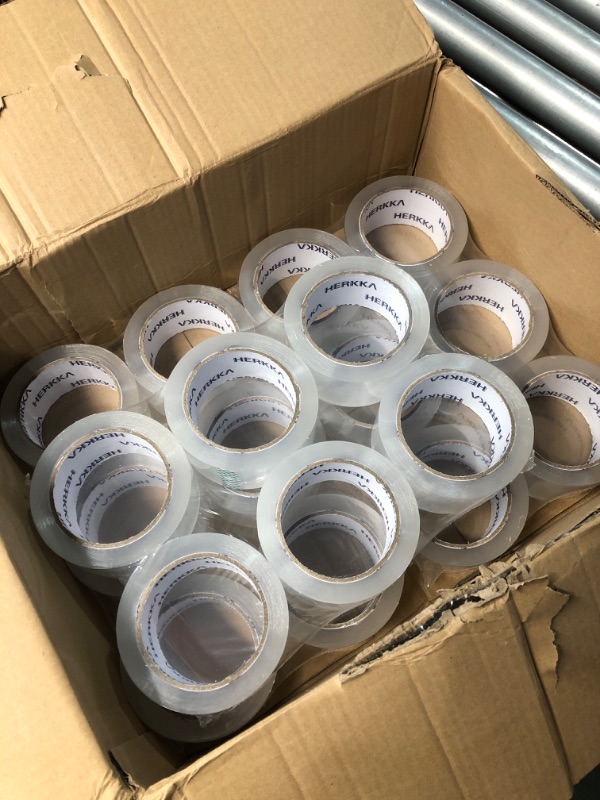 Photo 1 of (3 sleeves of 6) HERKKA Clear Packing Tape, 36 Rolls Heavy Duty Packaging Tape for Shipping Packaging Moving Sealing, Thicker Clear Packing Tape, 2 inches Wide, 65 Yards Per Roll, 2340 Total Yards