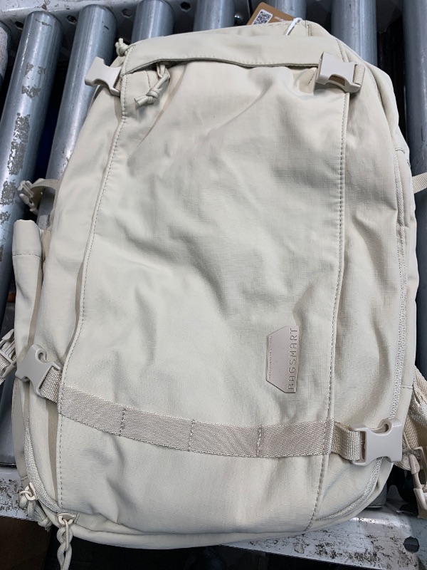 Photo 1 of (see all images) BAGSMART College Laptop Backpack, Travel Backpack for Women, Quilted Casual Daypack, Water-Resistant Bookbag for 15.6 Inch Laptop, Camel
