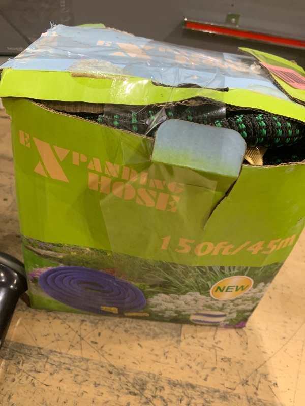 Photo 1 of 150 ft Expandable Garden Hose - Durable 3750D Fabric, 4-Layer Latex Core, Solid Brass Connectors Expanding Water Hose - 10 Spray Nozzles & Convenient Storage Bag Included