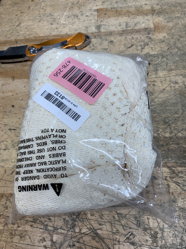 Photo 1 of ZeeMart Macrame Style Boho Table Runner, Ivory Table Runners 60 Inches Long, Farmhouse Woven Home Decor, 12x60 Inch, Ivory