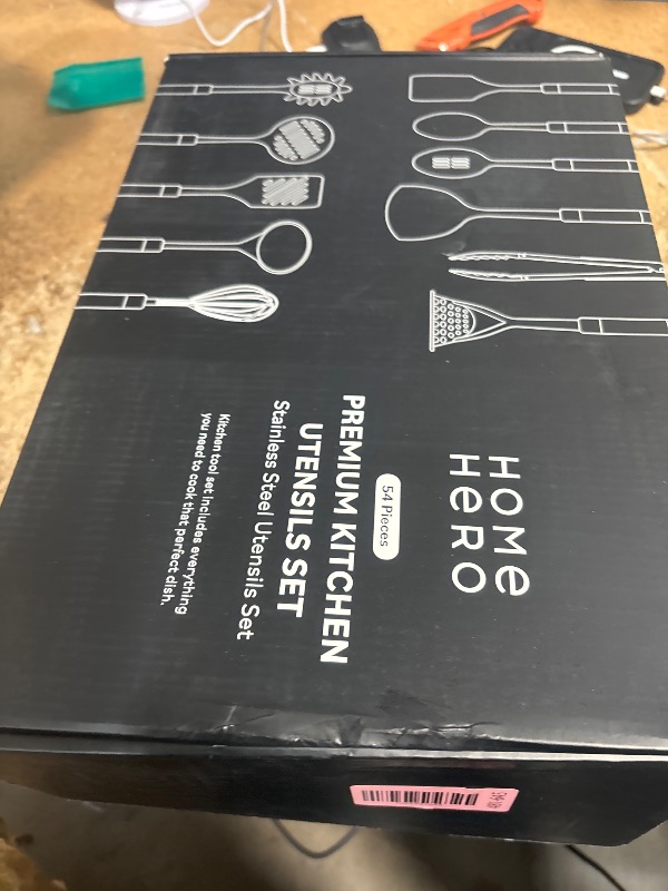 Photo 1 of Home Hero 54 Pcs Stainless Steel Kitchen Utensils Set - Nonstick Stainless Steel Cooking Utensils Set - Heat Resistant Kitchen Essentials & Metal Kitchen Gadgets (54 Pcs)