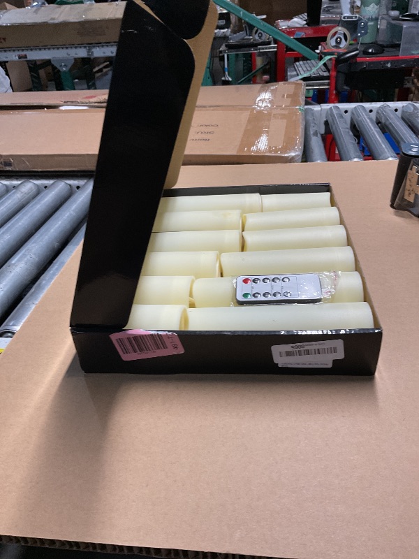 Photo 1 of (UNTESTED) YOROXRG 12 Pack Flameless Candles Battery Operated Waterproof Led Candles (D:2.2" X H:4" 5" 6" 7") Candles with 2 Remotes Contro for Wedding, Party, Birthday