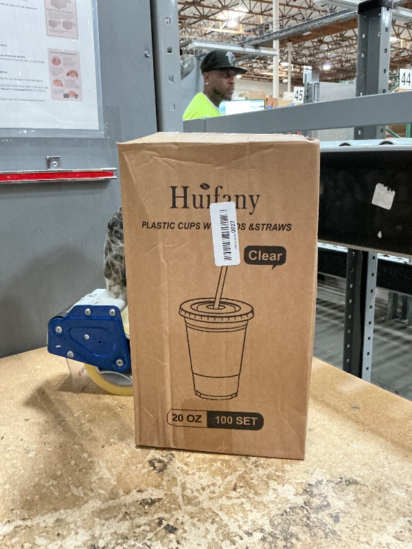 Photo 1 of *****************Missing the straws**************
Huifany 100 Pack 20 oz Plastic Clear Cups with Lids and Straws, Disposable Coffee Cups with Lids for Iced Coffee, Cold Drinks, Smoothie and Milkshake
