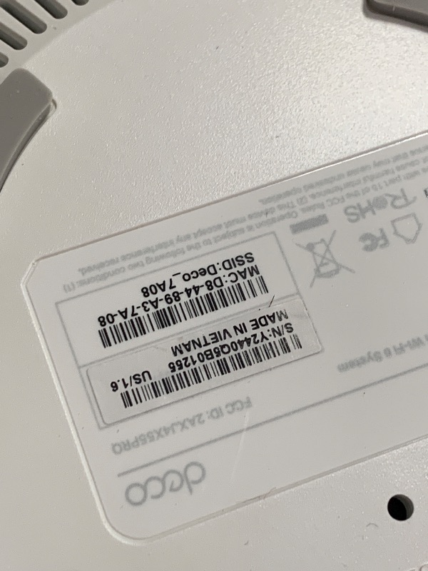 Photo 1 of **FOR PARTS/NON-FUNCTIONAL** TP-Link Deco X55 Pro AX3000 Whole Home Wi-Fi 6 Mesh System - Coverage up to 6500 Sq.Ft & up to 150 Devices, 2x2.5G WAN/LAN Ports, 4 Streams, Wired Ethernet Backhaul, Ideal for 1Gig+ Internet, 3-Pack