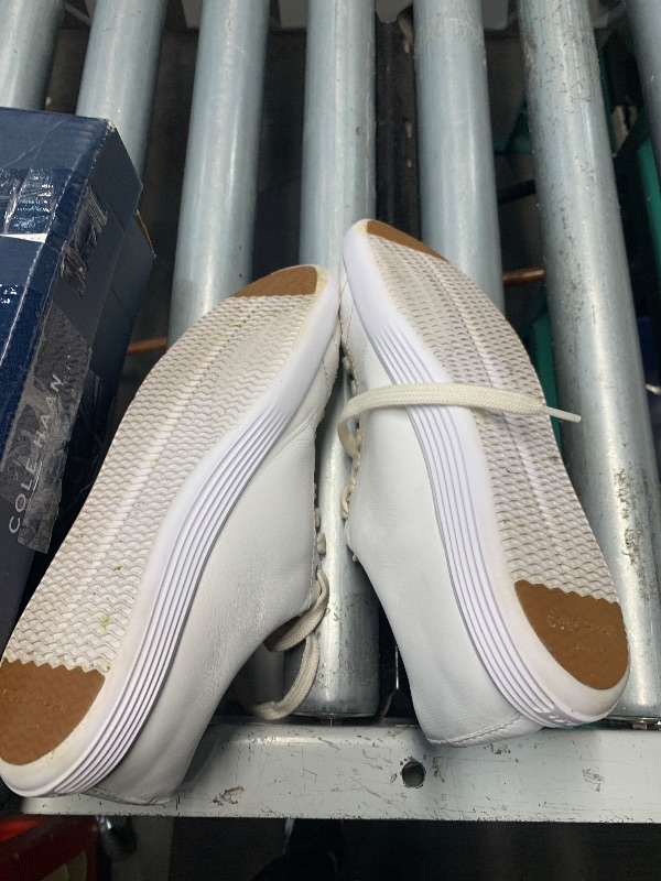 Photo 1 of **CREASED, SOLES ARE DIRTY, RIGHT TOE IS SCRATCHED** Cole Haan womens Grand Crosscourt Sneaker, Bright White Leather/Optic White, 7.5 US