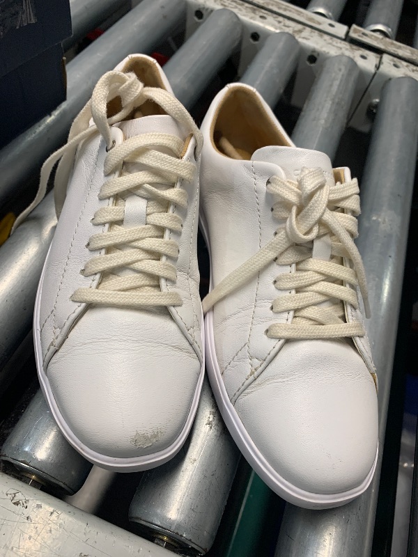 Photo 1 of **CREASED, SOLES ARE DIRTY, RIGHT TOE IS SCRATCHED** Cole Haan womens Grand Crosscourt Sneaker, Bright White Leather/Optic White, 7.5 US
