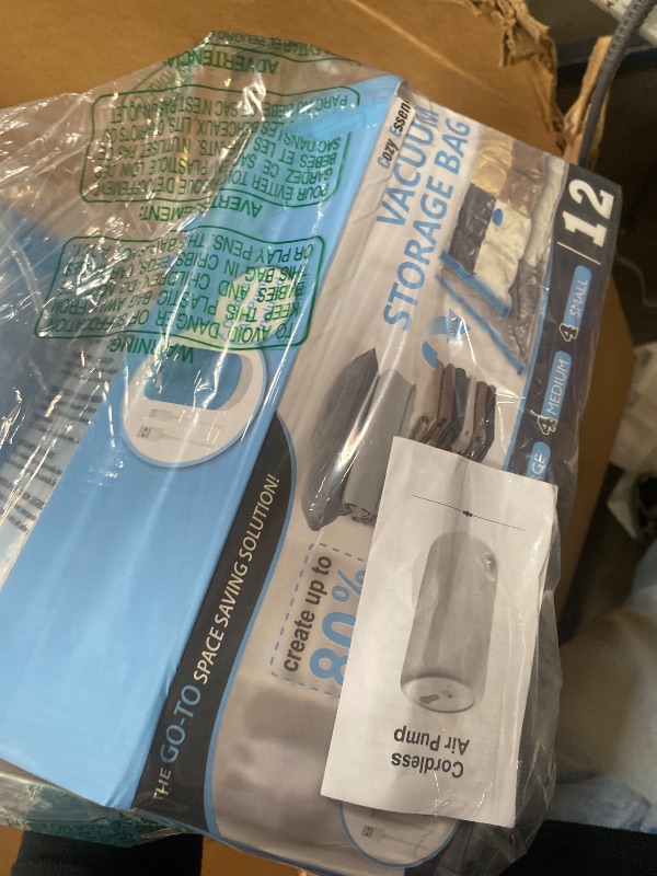 Photo 1 of ****************MISSING THE PUMP*************
12 Pack Travel Vacuum Storage Bags with Portable Electric Pump, Vacuum Seal Space Saver Bags for Clothing, Vacuum Travel Bags for Luggage