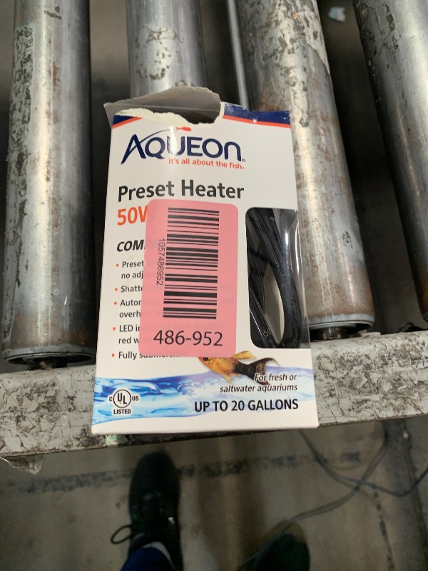 Photo 1 of Aqueon Preset Aquarium Heater Black, 50 Watts