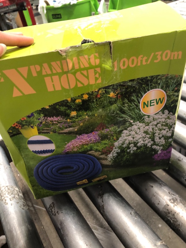 Photo 1 of 100 ft Expandable Garden Hose, 2025 New Ultra Lightweight Kink Free Flexible Water Hose 100ft, 10 Pattern Spray Nozzle, Leak-Proof Solid Brass Fittings, High-Density Outer Fabric & Durable Latex Core