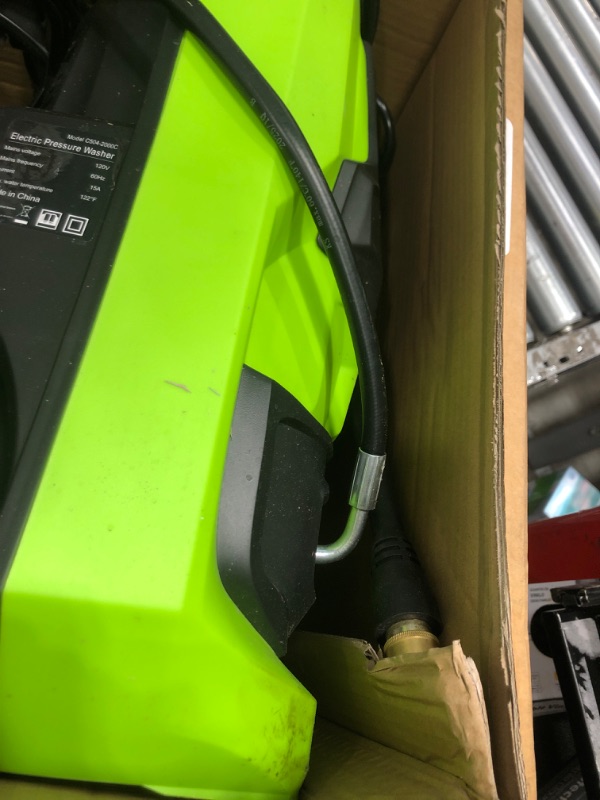 Photo 1 of (PARTIAL SET) (UNTESTED) Pressure Washer, 5000PSI 3.2GPM Adjustable Touch Screen with 55FT Total Length Power Washer Electric Powered 4 Nozzles for Driveways Furniture or Cars 2000W (Olive)