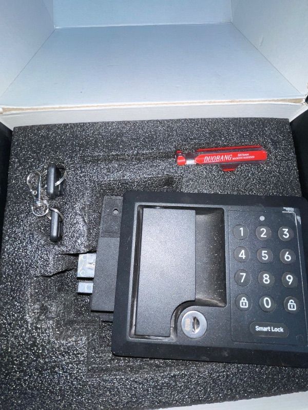 Photo 1 of Full Aluminum Keyless RV Door Lock | 4-in-1 Smart Camper Door Lock with Keypad, Remote & Keys, Heavy-Duty for Trailers & Campers