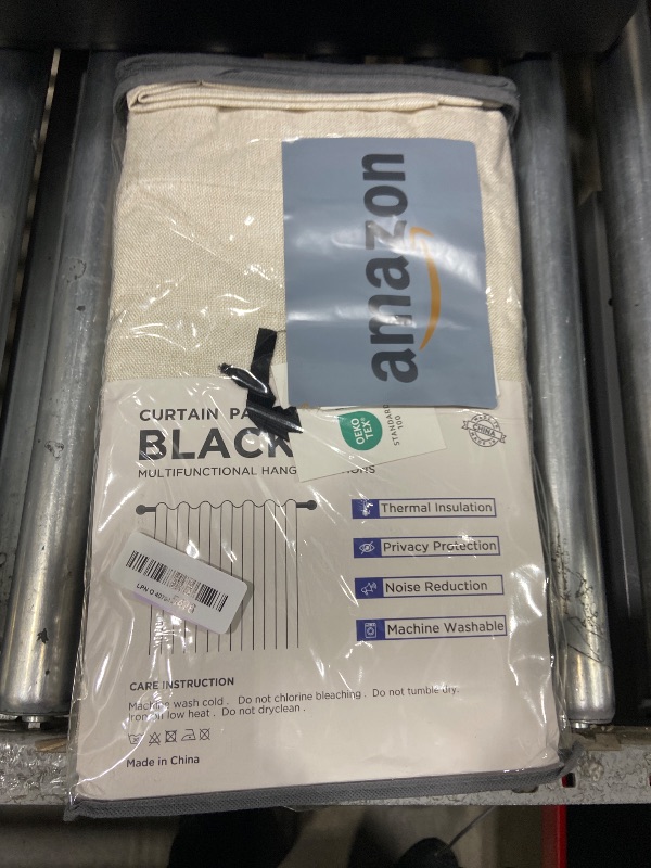 Photo 1 of 100% Blackout Shield Linen Blackout Curtains for Bedroom 72 Inches Long, Back Tab/Rod Pocket Living Room Drapes, Thermal Insulated Blackout Curtains 2 Panels Set, 50" W x 72" L, Oatmeal