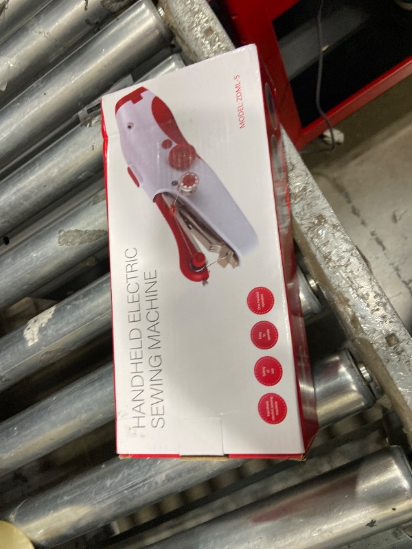 Photo 1 of Handheld Sewing Machine, Mini Portable Electric Sewing Machine for Beginners Adult, Easy to Use and Fast Stitch Suitable for Clothes,Fabrics, Cutains,DIY Home Travel(Red)