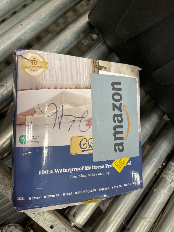 Photo 1 of GRT Twin Mattress Protector Waterproof, 100% Waterproof Quilted Fitted Mattress Pad, Noiseless Hollow Cotton Mattress Cover, fits up to 18" Deep, Dust Proof White
