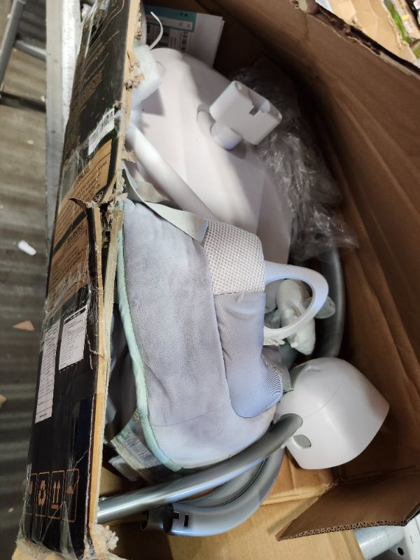 Photo 1 of *****************MISSING REMOTE*************
Momcozy CocoSway 3D-Motion Baby Swing for Infants to Toddlers, 6 Motion Modes & 4 Speeds, 180° Rotating Seat, Remote Control, Reclining Seat with 5-Point Harness, 8 Preset Lullabies, Grey