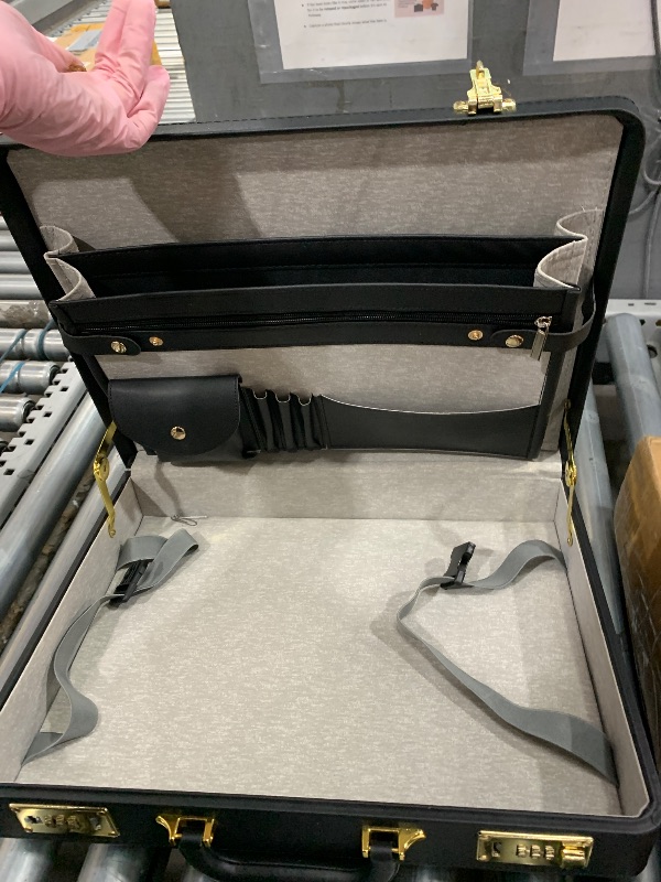 Photo 1 of Briefcases for Men, Professional Leather Briefcase with Lock, Hard Shell Business Brief Case, Durable Executive Attache Case for Laptop Documents, Mens Hard Briefcase for Work Office Travel