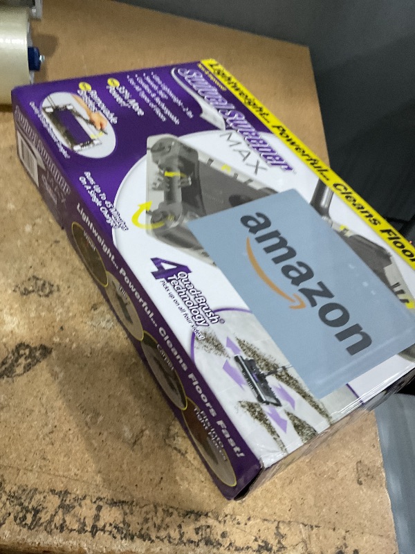 Photo 1 of **FOR PARTS/NON-FUNCTIONAL** Swivel Sweeper - Cordless Electric Floor and Carpet Sweeper with Rotating Brush for Efficient Cleaning, Quad Brush Technology- Purple