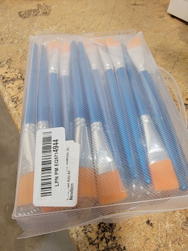 Photo 1 of 1 inch Flat Paint Brushes for Acrylic Painting, 32 Pieces Large Acrylic Paint Brushes Bulk for Acrylic, Watercolor, Oil, Crafts, Face Body Art