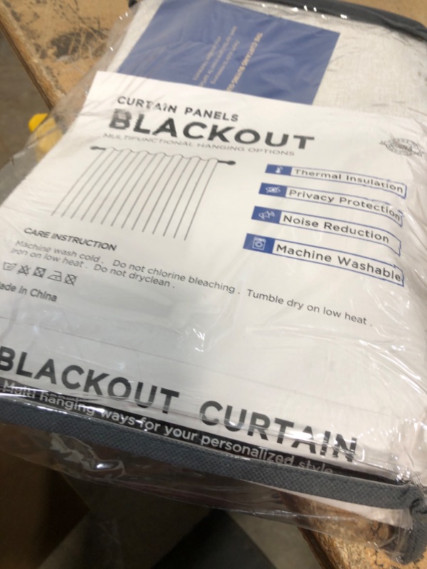 Photo 1 of 100% Blackout Shield Linen Blackout Curtains for Bedroom 84 Inches Long, Back Tab/Rod Pocket Living Room Drapes, Thermal Insulated Blackout Curtains 2 Panels Set, 50" W x 84" L, Cream