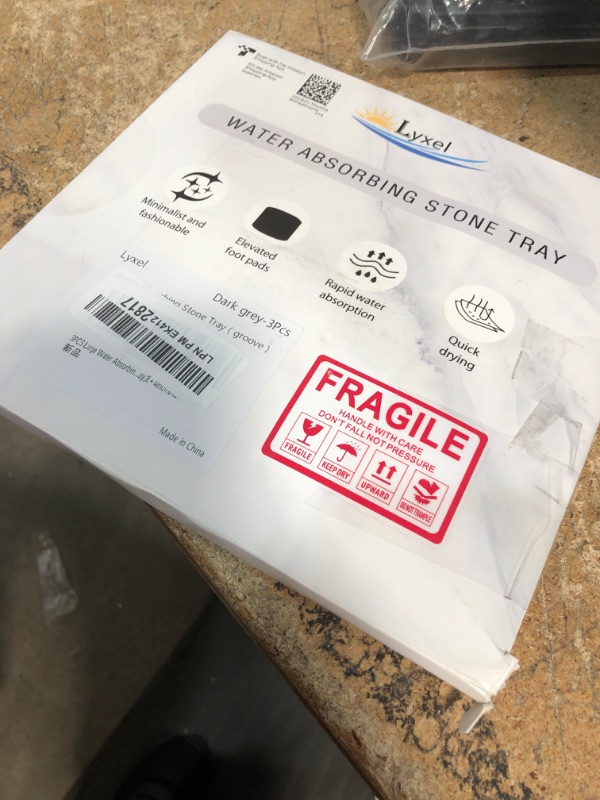 Photo 1 of 3PCS Water Absorbing Stone Tray, DryingNeat Diatomite Stone Sink Tray, Instant Dry Sink Coasters, Kitchen Sponge Hand Soap Holder, Countertop Fast Drying Counter Trays,8 * 4inch and 4 * 4inch