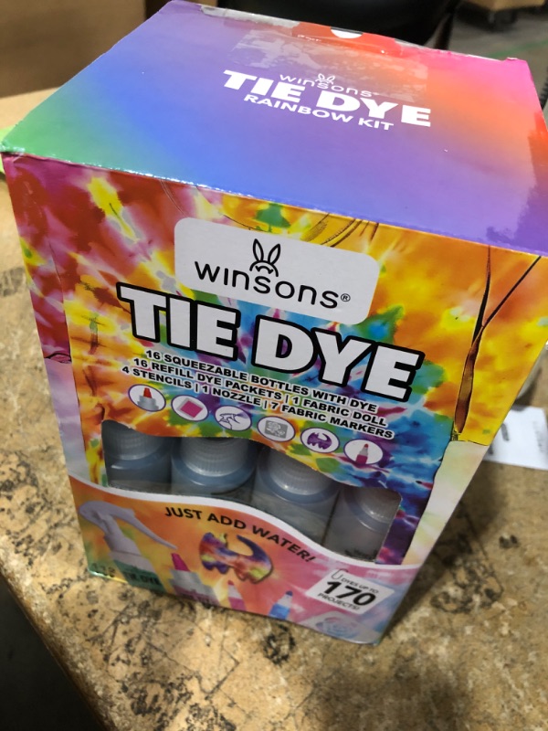 Photo 1 of 16-Color Tie Dye Kit for Kids & Adults – Includes Fabric Markers, Pre-Filled Dye Bottles, Refills, Stencils, Mini Doll & Nozzle – Non Toxic Permanent Fabric Dye Art Set, Easy DIY Art - Create Fun
