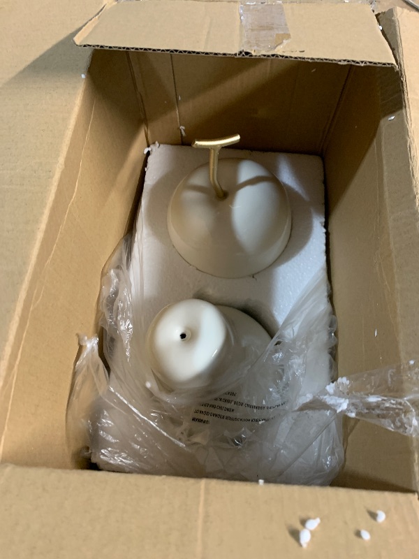 Photo 1 of ***(MAJOR DAMAGE/ BROKEN STEM)***Danya B. Vost Dipped Fruit Decorative Accent Ceramic Sculpture Figure Set of 2 - Small - White/Cream